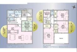 間取り　暖かく・明るい陽ざしが差込む、開放感のあるリビングで家族団らんステキな時間を♪
図面と現況が異なる場合は現況優先とさせていただきます。