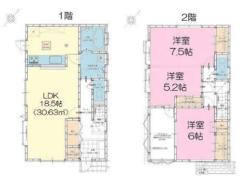 間取り　暖かく・明るい陽ざしが差込む、開放感のあるリビングで家族団らんステキな時間を♪
図面と現況が異なる場合は現況優先とさせていただきます。