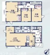 間取り　暖かく・明るい陽ざしが差込む、開放感のあるリビングで家族団らんステキな時間を♪
図面と現況が異なる場合は現況優先とさせていただきます。