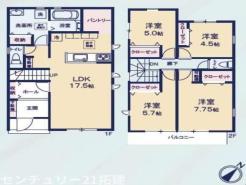 間取り　暖かく・明るい陽ざしが差込む、開放感のあるリビングで家族団らんステキな時間を♪
図面と現況が異なる場合は現況優先とさせていただきます。