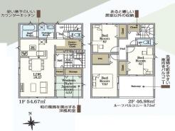 間取り　暖かく・明るい陽ざしが差込む、開放感のあるリビングで家族団らんステキな時間を♪
図面と現況が異なる場合は現況優先とさせていただきます。