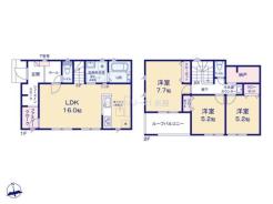 間取り　開放感のあるリビングで家族団らんステキな時間を♪
図面と現況が異なる場合は現況優先とさせていただきます。