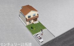 外観　外観パースです♪がっちりした骨組みで安心！保険により万が一の瑕疵(欠陥)補償費用を１０年サポート♪
