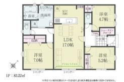間取り　開放感のあるリビングで家族団らんステキな時間を♪
図面と現況が異なる場合は現況優先とさせていただきます。