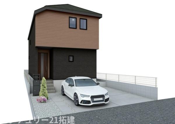 外観 外観パースです♪がっちりした骨組みで安心!保険により万が一の瑕疵(欠陥)補償費用を10年サポート♪